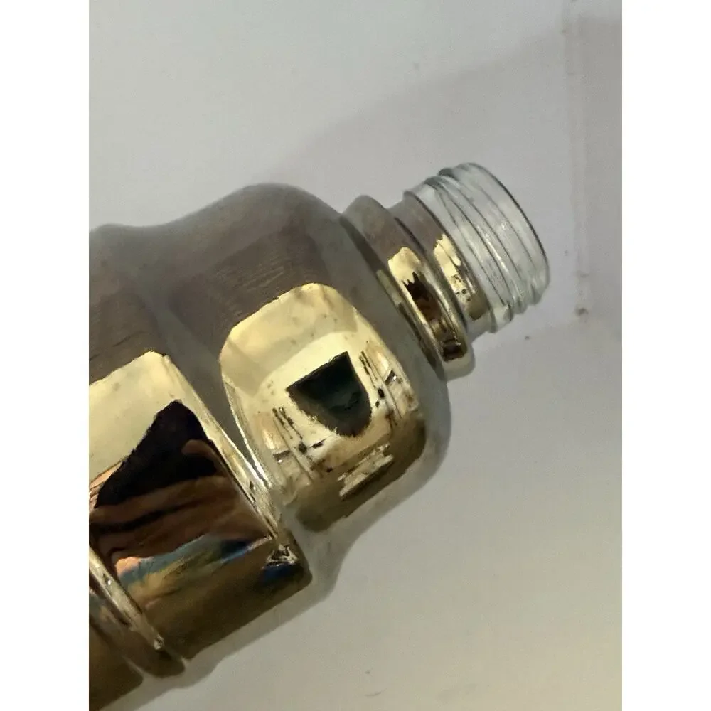 Vintage Mercury Glass Silver Heavy Bartender Glass Shaker Barware Used 9 1/4”